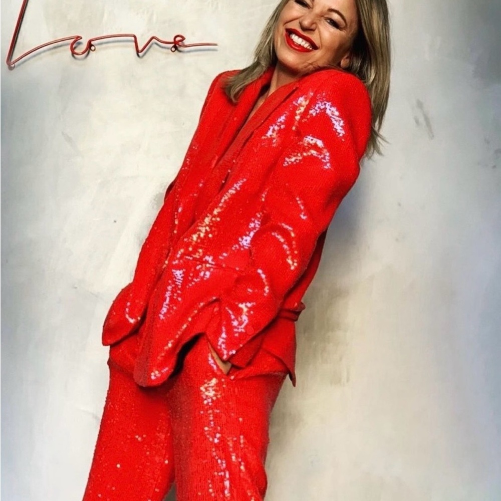 Zara Shimmering Red Sequin Ensemble